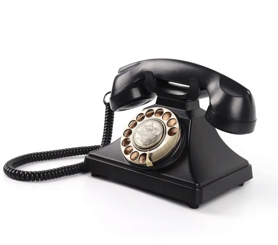 Schwarzes Audio-Gästebuch im Retro-Telefon-Design
